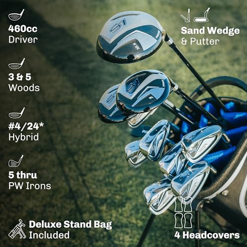 Precise S7 Men's Complete Right Handed Golf Club Set | Complete Regular & Tall Mens Golf Clubs Set | with 4 HC's, Lightweight Shafts & Spacious Stand Bag w/Storage Pockets & Dual Straps for Carrying by PRECISE - Image 3