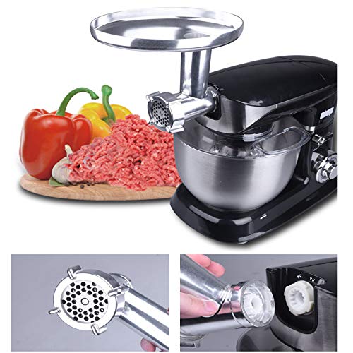 1300W Lebensmittel Küchenmaschine, 3 in 1 Multifunktionsküchenmaschine Mit 6.5L Food Grade Schüssel, Fleischwolf, Full… – Bild 3