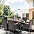 Shintenchi 7 Pieces Patio Dining Set, Wicker Patio Conversation Set with Wooden Table Top, Outdoor Table and Chairs with Soft Cushions for Backyard, Deck and Garden, Brown Rattan