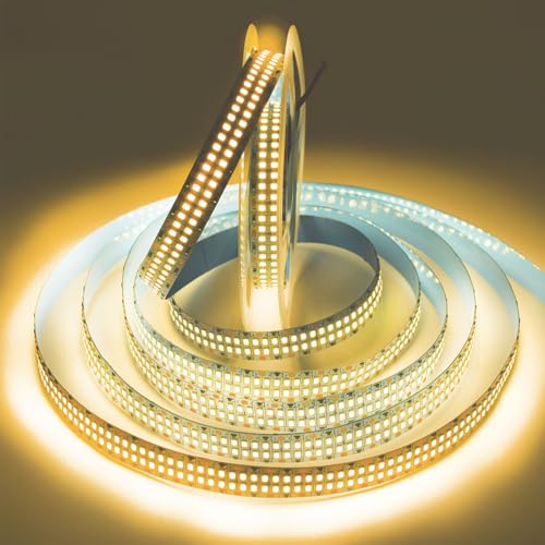 Image of SUYOOULIN LED Strip Lights, 16.4ft Dimmable DC 12V SMD 2025 Double Rows 3120 LEDs 65000LM Super Bright LED Ribbon Strip, Non-Waterproof IP21 for Home Party Decoration (Warm White 3500K)