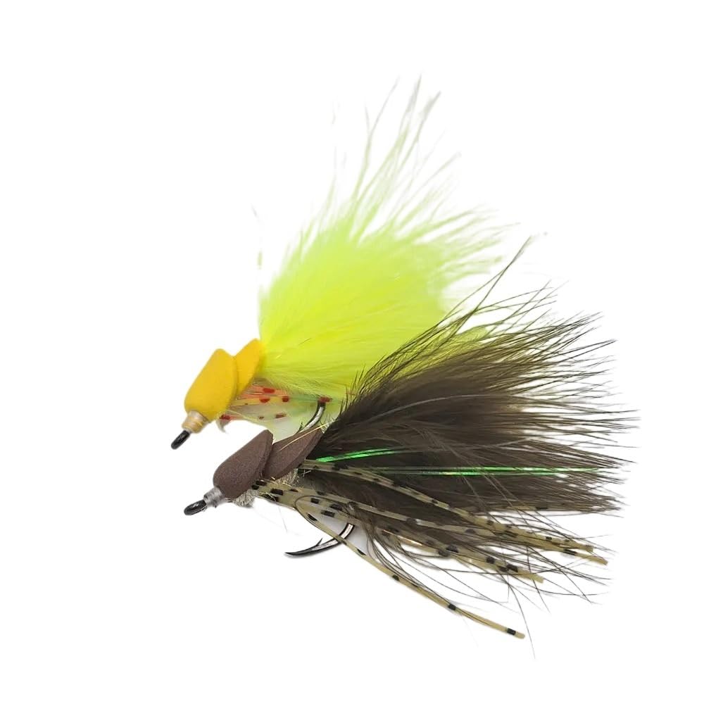 Fly Fishing Lures 8 PCS 1/0 Rubber Legs Foam Body Marabou Feather Tail Streamer Fly for Trout Bass Pike Freshwater Sea Fishing Lure for Bass Trout Salmon