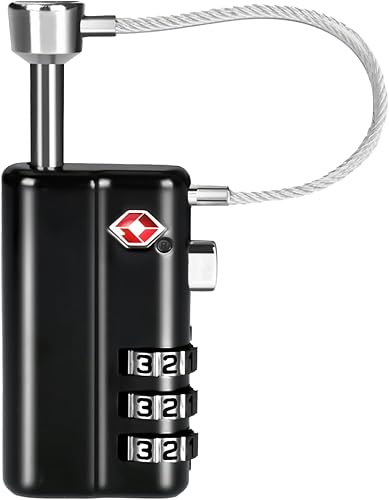 Gun Lock TSA - Armario combinado con grillete de 0.394 in, diseño resistente a cortes sin llave, seguridad de viaje, accesorio de almacenamiento,