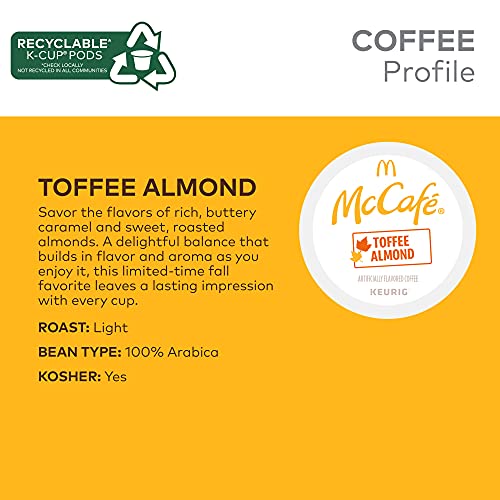 Image of McCafe Toffee Almond Coffee, Keurig Single Serve K-Cup Pods, 72 Count