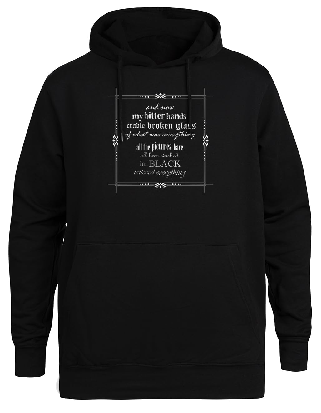 Czarne Teksty Unisex Czarna Bluza Ekologiczna z Kapturem Unisex Black Hoodie Eco-Friendly Hooded Jacket