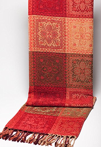 Mini Mosaic Crimson Jacquard Throw