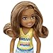 Barbie Chelsea Doll (6-inch Brunette) Wearing Skirt with Cloud Print and White Shoes, Gift for 3 to 7 Year Olds