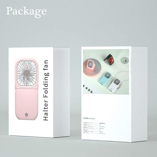 Miniatura 7 de Ventilador portátil de cuello mini silencioso de mano, plegable, USB, recargable, funciona para oficina en casa, viajes al aire libre, banco de