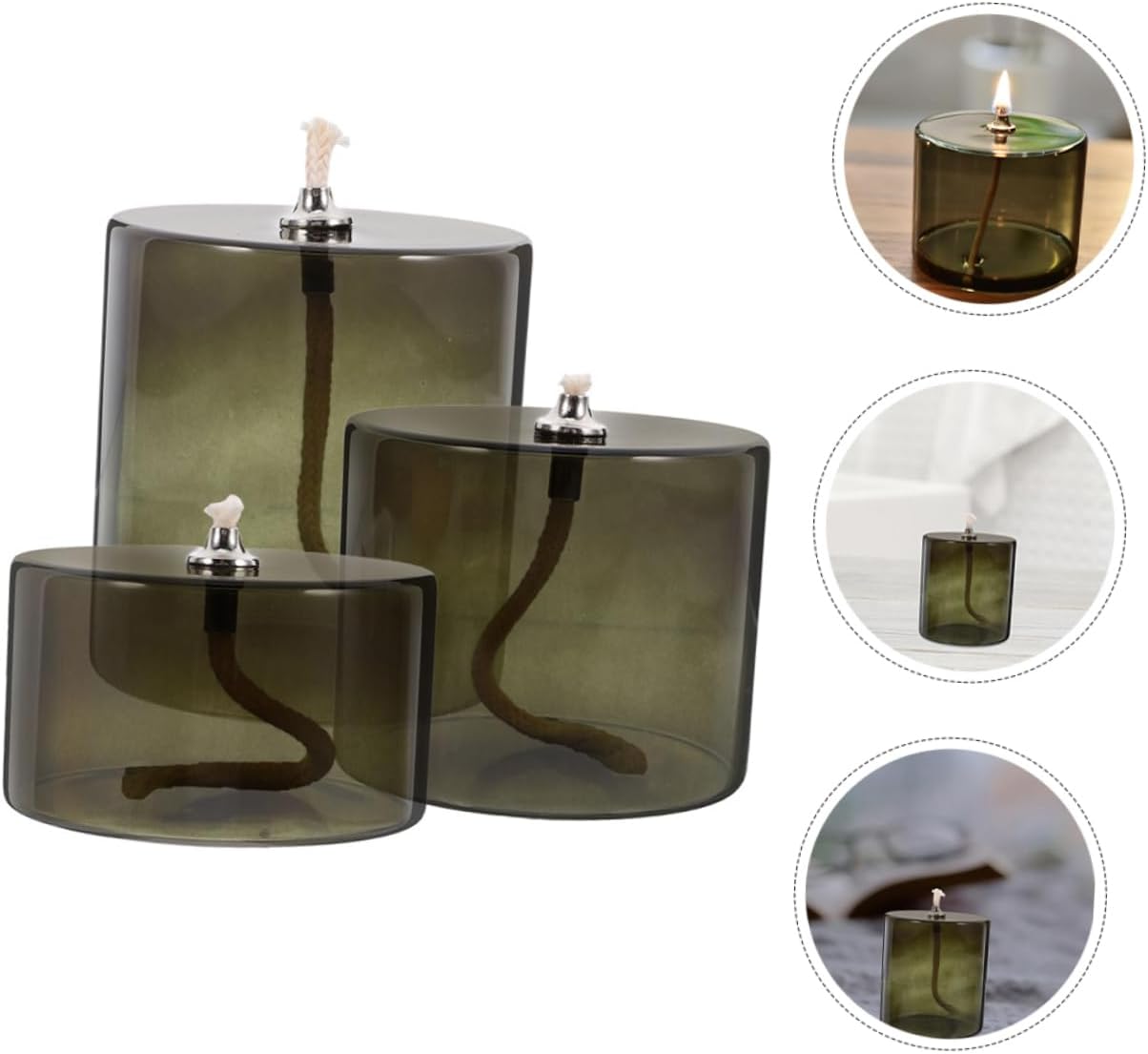 ORFOFE 3Pcs Glass Oil Lamp Elegant European Inspired Decorative Home Ornament for Indoor Use and Easy to Maintain Kerosene Lanterns for Weddings and Special