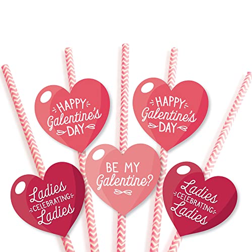 Decoración de Pitillos Papel Happy Galentine’s Day x24 miniatura 6
