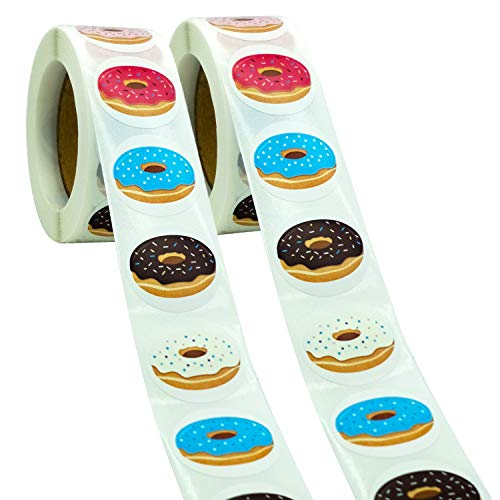 1000 PCS Donuts Sticker,Gifts/Treats/Goodie Bags/Invitation Card Sticker/Children's Reward Gifts/Baby Shower Party decoration supplies