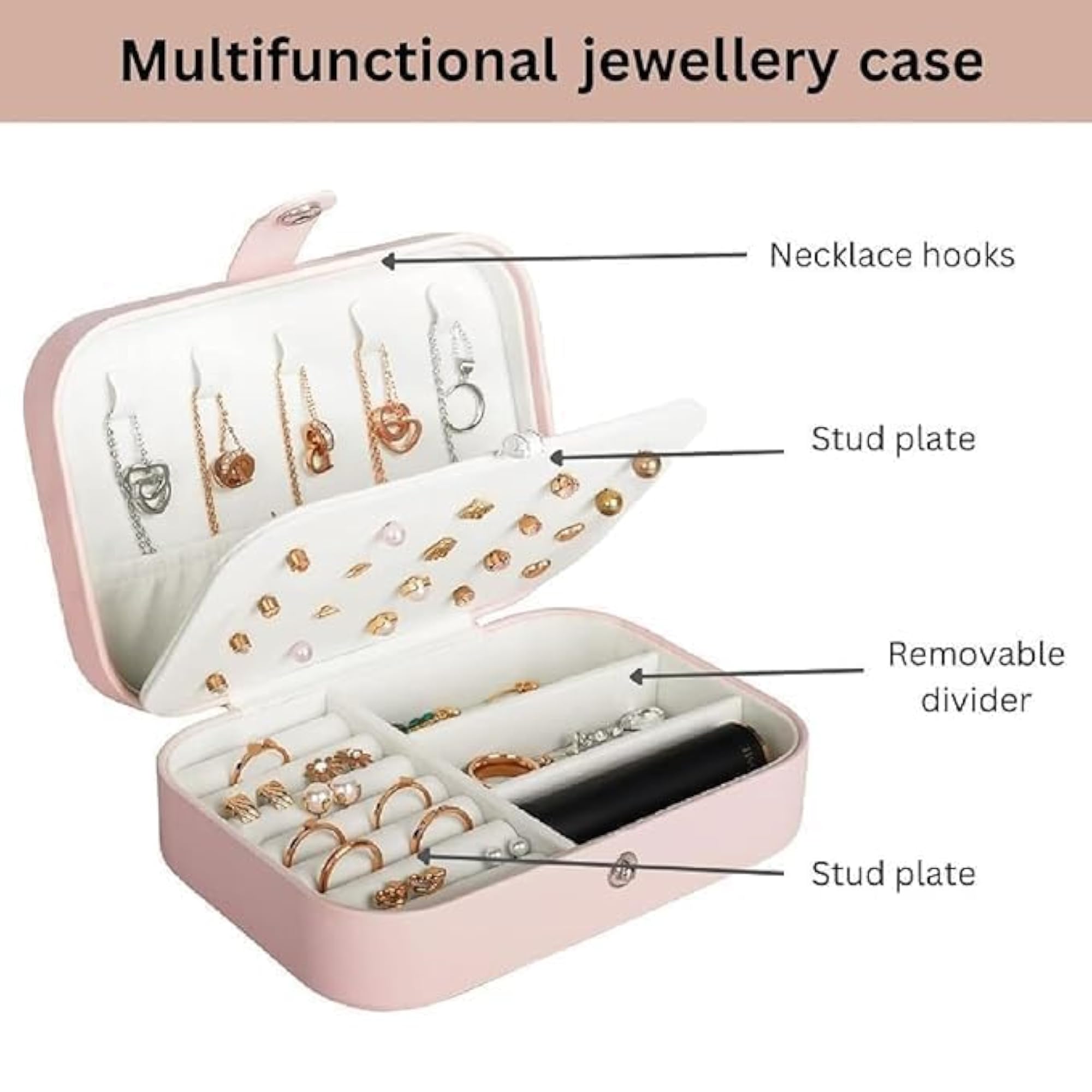 Compact Jewellery Organizer Box with Multiple Compartments