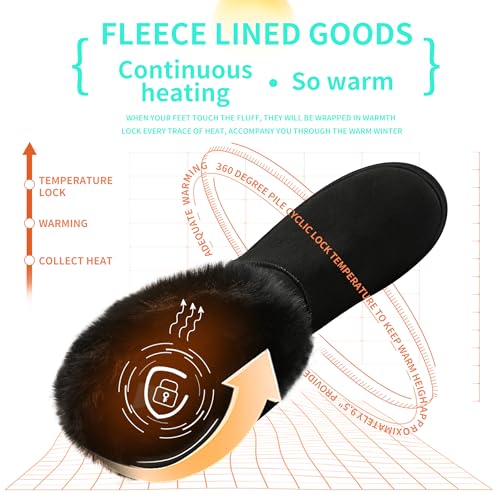 ALTOCIS Women’s Fur Lined Winter Snow Boots Short Mid Calf Fashion Boot Art Resin Button Faux Suede Boots for Women4