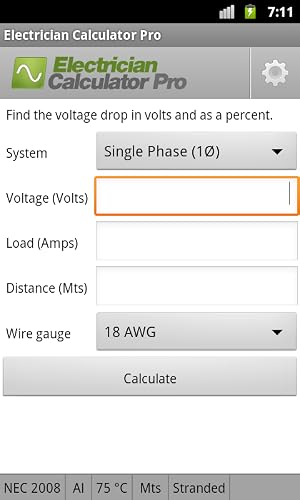 Electrician Calculator Pro – vue 4