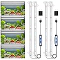 Wiaxulay LED Plant Grow Light Strips, 6000K Full Spectrum Grow Lights for Indoor Plants, Sunlike Growing Lamp with 6/12/16H Timer, 5 Dimmable Levels for Hydroponics Succulent, Plant Shelf, 2 Packs