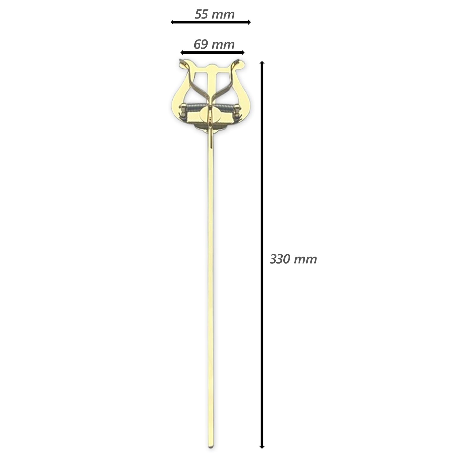 Lira para Instrumentos de Viento - para válvulas de pistones Instrumentos de viento metal (Trompetas Fliscornos Cornetas Barítono Bombardino Tuba) Lyre for Brass Instruments (Barnizado)