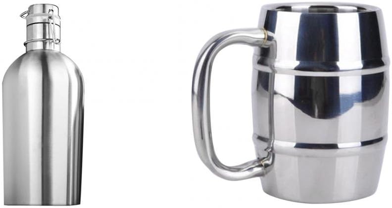 304 Stainless 500ML Beer Growler Coffee Mug Durable Easily Cleans Beer Brewing Kegging