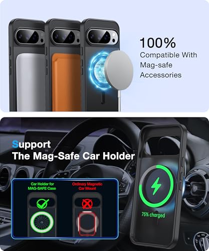 Image of [NO.1 Magnetic for Google Pixel 10 Pro XL Case with MagSafe [Military Shockproof][Translucent Matte][Anti-Fingerprint] Soft Silicone Bumper for Google Pixel 10 Pro XL Phone Case Slim,Black