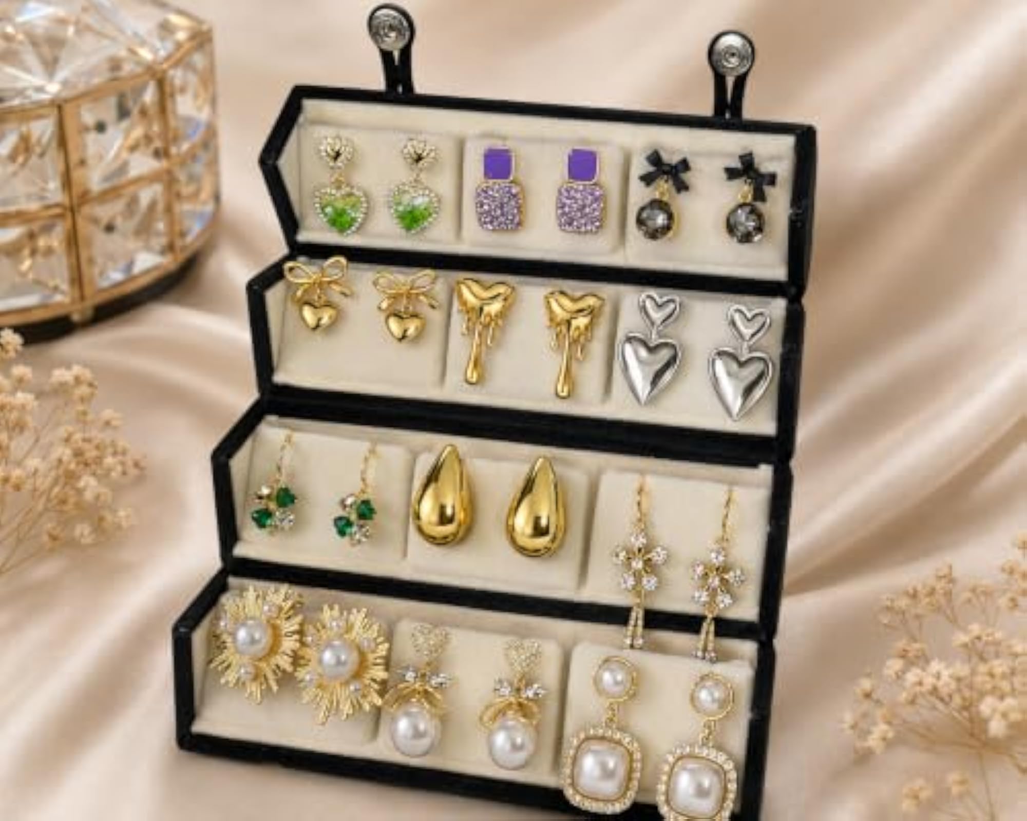 12 Pairs Earrings Set for Women with Jewellery Box