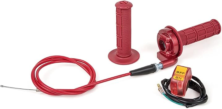 PUCKY New 7/8" 22mm Twist Throttle Accelerator Handle Grips and Cable Set with Kill On Off Switch for 50cc 110cc 150cc 250cc Mini Bike ATV Quad Pit Bike Dirtbike