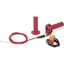 PUCKY 7/8" 22mm Twist Throttle Accelerator Handle Grip and Cable Set with Killon Off Switch for 50cc 110cc 150cc 250cc Mini Bike ATV Quad Bike Dirt Bike Red