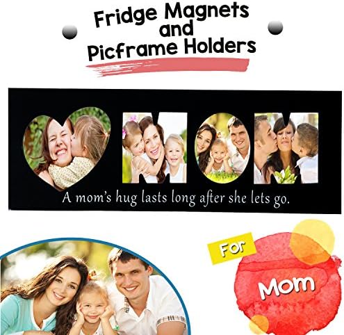 MOM's Fridge Magnets - Magnetic Picture Frame - Picframe Holder for Mom Photos. Personalised Decorative Custom Frames for Pictures, Portraits, and more! Funny Photo Ideas!