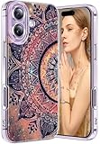Slim Case for iPhone 17 5G Phone Case Women, Cute Mandala Skull Rose Flower Colorful Design, Soft Silicone TPU Bumper Anti-Scratch Shockproof Protective Cover for iPhone 17 6.3-inch (2025) (Mandala)