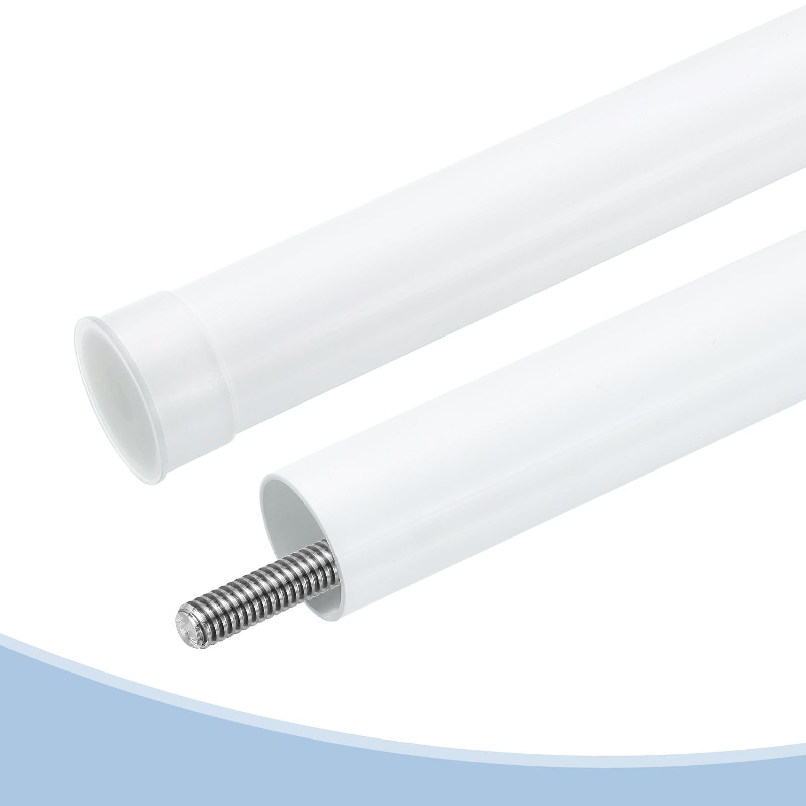 QUARKZMAN 2 Pcs Vis Mère 450mm Tr8X1 Avec Écrous En Laiton (Pas De 1mm, 1 Départ, Avance De 1mm), Tige Filetée En Acier Inox 304 Pièces D'Upgrade Avec Tube D'Emballage En Plastique, Argenté
