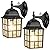 Brightever 2-Pack Dusk to Dawn Outdoor Wall Lantern, Exterior Light Fixtures with Photocell Sensor, Black Wall Light Waterproof, Waterfall Glass Outside Wall Sconce for Porch House Garage
