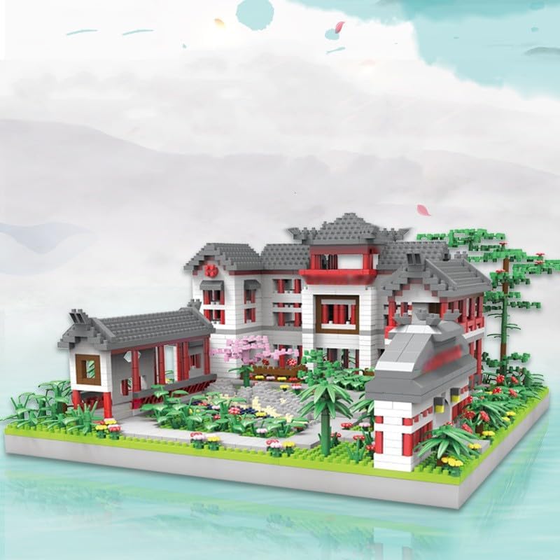 KeKeDuo Traumgarten Bausteine Bausatz, 2685 Klemmbausteine Modular Chinesische Architektur Modellbausatz, Micro Bricks Konstruktionsspielzeug Nicht Kompatibel mit Großen Marken