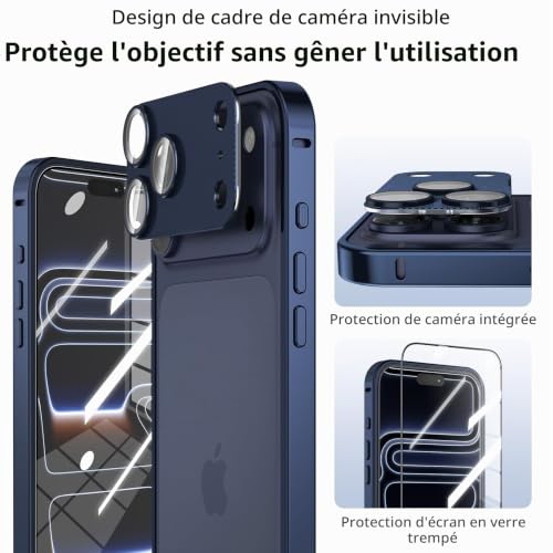 Protection objectif iPhone 17 Pro cadre métal fin avec verre HD - 3