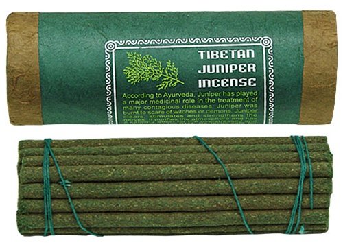 Juniper Incense - Traditional Tibetan Style - 30 Sticks and Holder