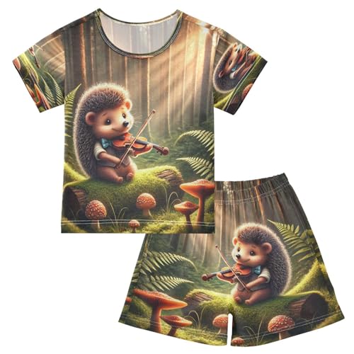 Hedgehog Cute Pajama Set Short Sleeve Pajamas Shorts Sets Cotton Soft Loungewear Sleepwear 5Y