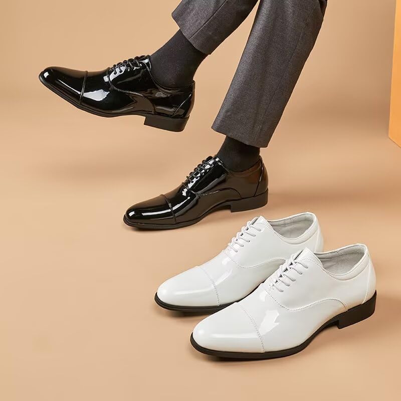 Black Dress Shoes Men Oxford Shoe Drawstring Slip on Party Dressy Sneaker Fashion Lightweight Footwear3