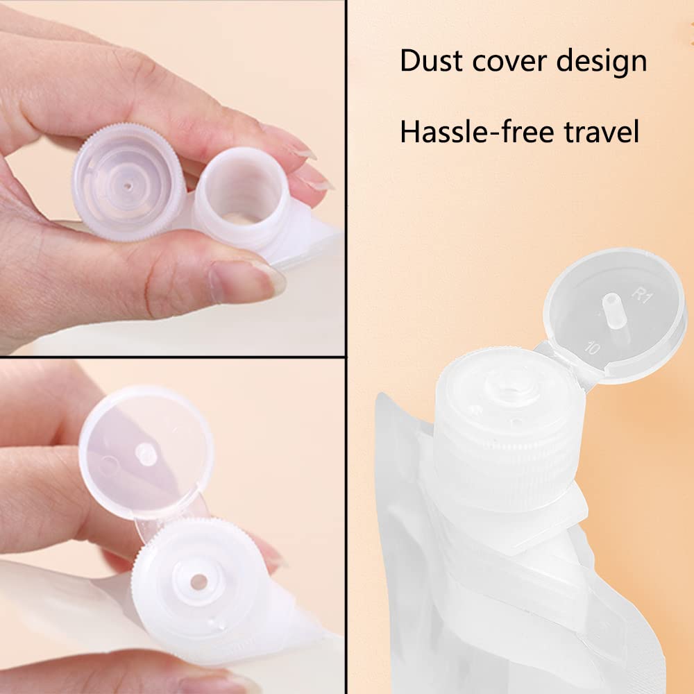9 Pcs Portable Travel Fluid Bags - Transparent Dispensing Packing Pouches for Toiletries Lotion, Shampoo, Hand Soap (30ml/50ml/100ml) - Image 3