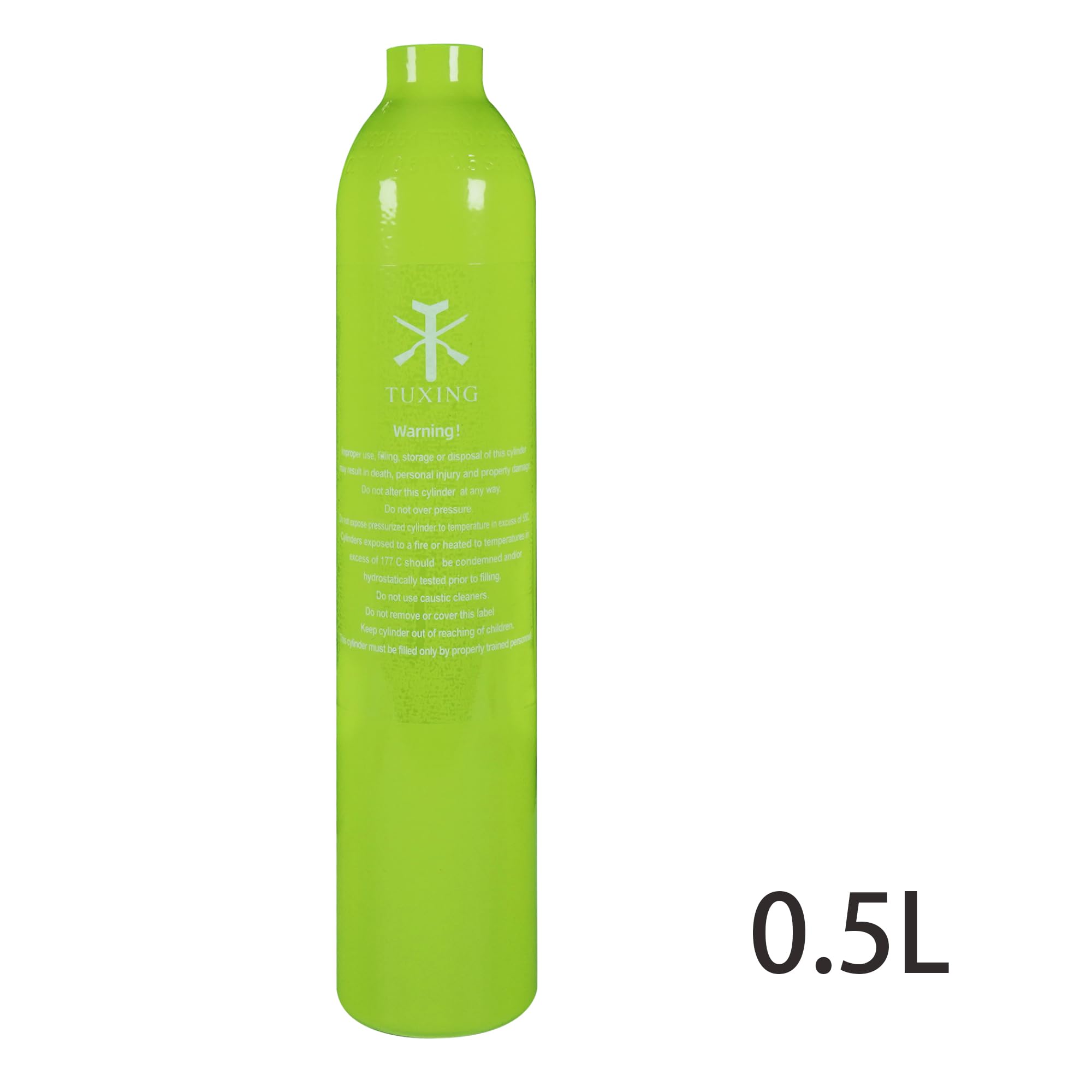 TUXING Mini tanque de buceo, cilindro de oxígeno de 0.5 L, tanque de buceo, equipo de buceo, respirador, accesorios de buceo para entrenamiento de respiración subacuática (verde)