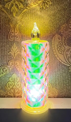 Image of Big Crystal LED Tea Light Candles | Flameless & Smokeless Diya | Decorative Acrylic Candle | Home Decor, Navratri Decor, Diwali Decoration Item, Pooja Room, Table, Mandir Decor | Popo Toys