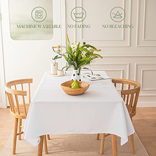 Bydoll Table Cloth White 60X84 Inch Tablecloth For 6 Foot Rectangle Tables Outdoor Washable Wrinkle Free And Spillproof Polyester Tablecloth For Festival Camping Picnic Wedding Party Table Cover thumb #6