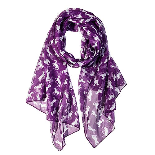 Horse Scarfs For Women Lightweight Horse Print Shawl Head Wraps (White Horse) #TOP18