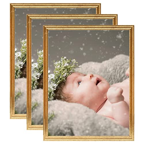 Butifooy Collage de Cadres Photo 3 pcs de Mur Table Doré 13x18 cm MDF Cover