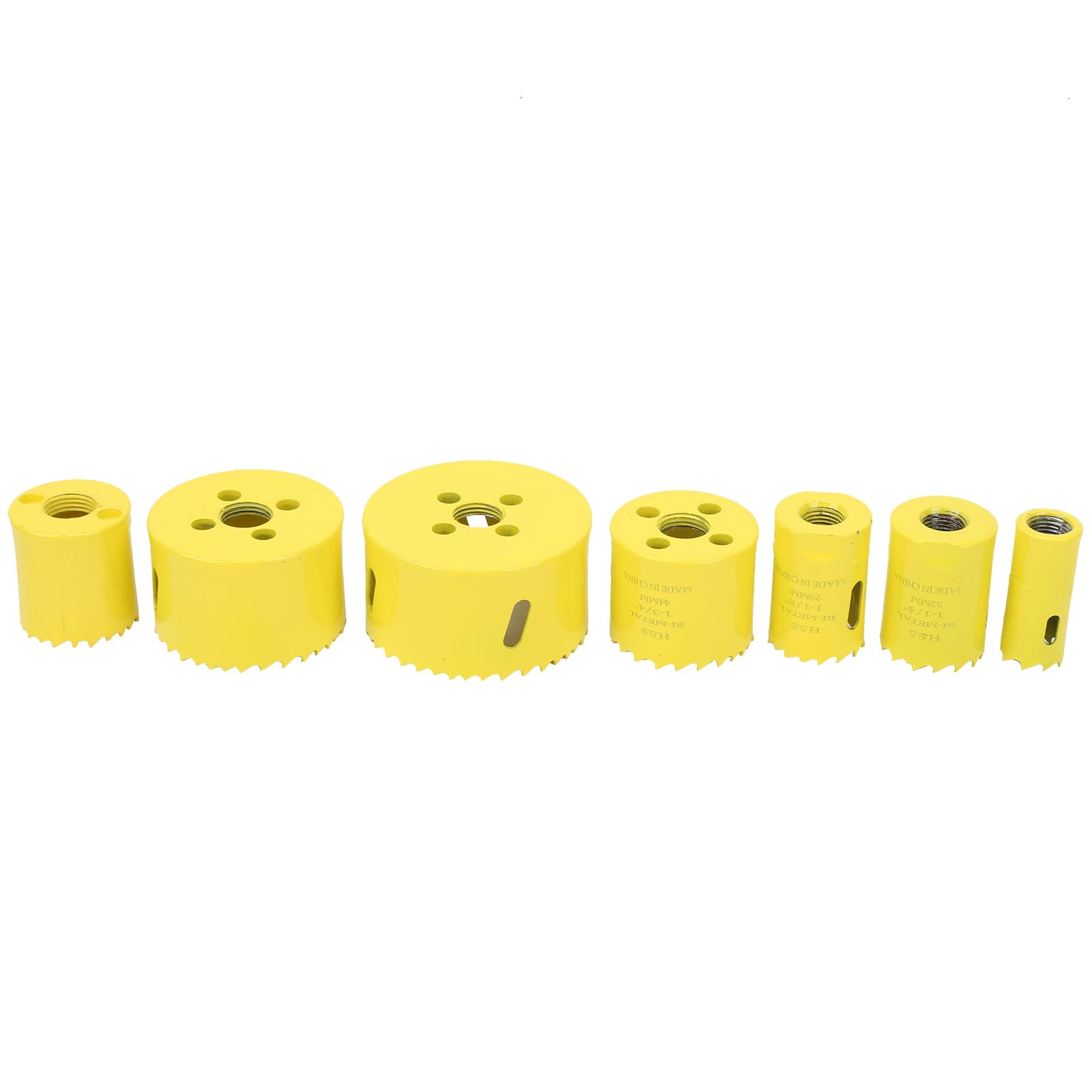 Juego de cortadores de hojas de sierra de corte profesional Acero rápido Abreagujeros duradero para metal Madera PVC Plástico Sierras de paneles de yeso Amarillo Juego de 19 piezas con caja de