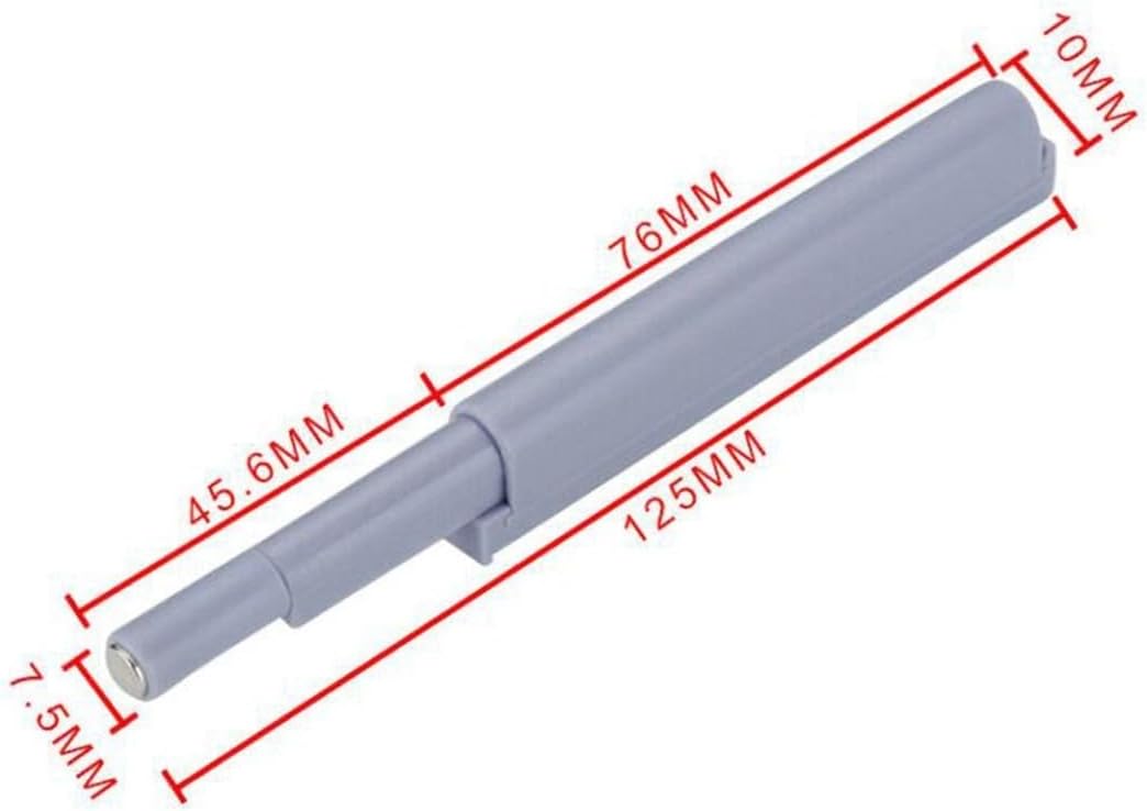 Push to Open Damper Buffer Cabinet Drawer Furniture Hinges, Close Door Catch Latch with Wear-Resisting Rubber Gasket, 10 pcs Set