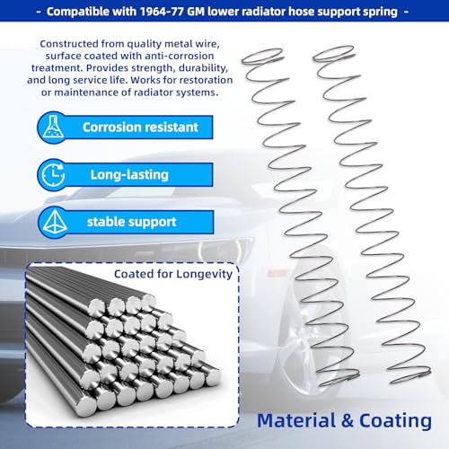 Image of Radiator Spring Compatible Lower Radiator Hose Support Spring for 1964-77 GM Vehicles, Inline Tube Replacement 12.5 inch x 1.31 inch Anti-Collapse Spring Replacement for GMC Chevrolet Cars(2-Pack )