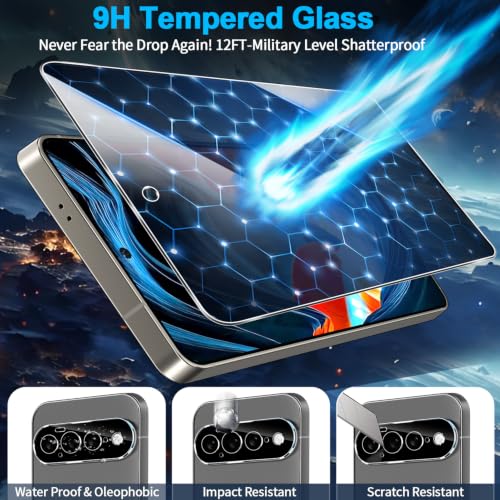 Image of 3 Pack Privacy Screen Protector for Google Pixel 11 Pro XL Tempered Glass + 2 Pack Camera Lens Protector, True 25Anti Spy, 9H Hardness, Fingerprint Unlock, Case Friendly Bubble-Free 6.8 Inch
