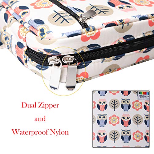Bomkee Coloring Pencil Case 220 Slots Pencils/Gel Pens Organizer Waterproof Travel Case Zipper Carrying Portable Pencil Markers Pen Holder Bag For Painter Writers (Cartoon Owl) #TOP4