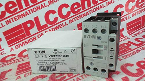 CUTLER HAMMER XTCE025C10TD AUX 1NO, 24-27VDC COIL, CONTACTOR, 25AMP, 3POLE, FRAME C 45MM, NON-REVERSING