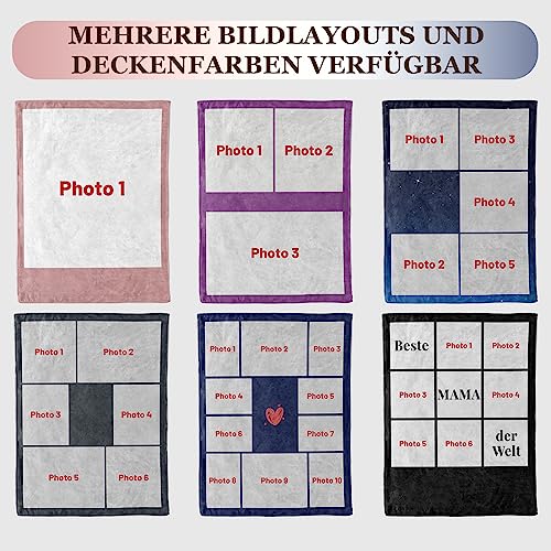 Giftove Personalisierte Decke mit Foto, 100% Flanell Kuscheldecke Personalisiert, Personalisierte Geschenke für Frauen Beste Freundin Schwester, Fotogeschenke zum Geburtstag Jahrestag Hochzeitstag