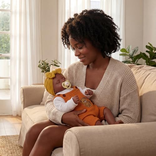 Muñeca BABESIDE bebé realista 20 pulgadas negro miniatura 7
