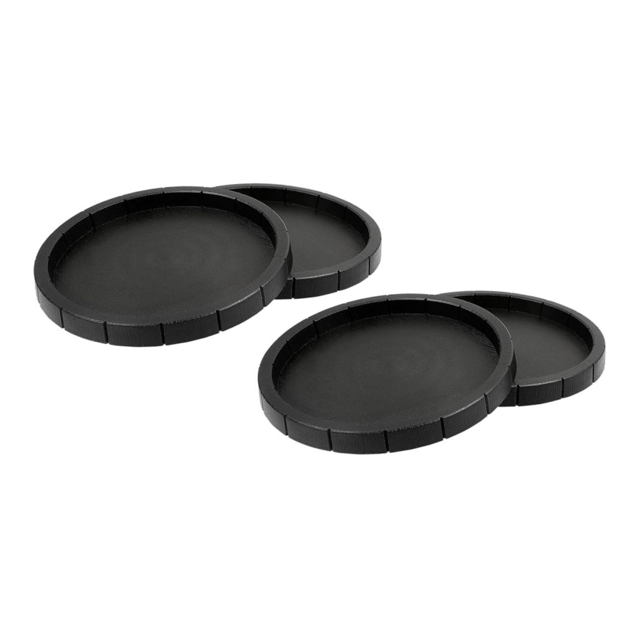 Parliky 4pcs Reptile Feeding Dishes Black Pet Water Bowls Smooth Surface Easy Reptiles