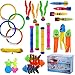 ARANEE Jouets de Plongée, 28 PCS Jouets de Natation pour Piscine de Plongée, Anneaux de Plongée, Poisson, Toypedo Bandits avec des Trésors sous-Marins Cadeau pour Enfants