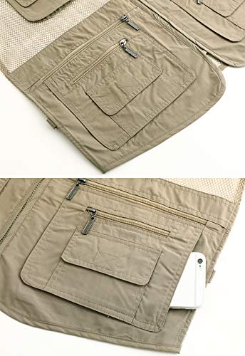 Image of Hbufnha Mens Mesh Lightweight Vest Outdoor Work Fishing Hunting Extra Pockets Vest